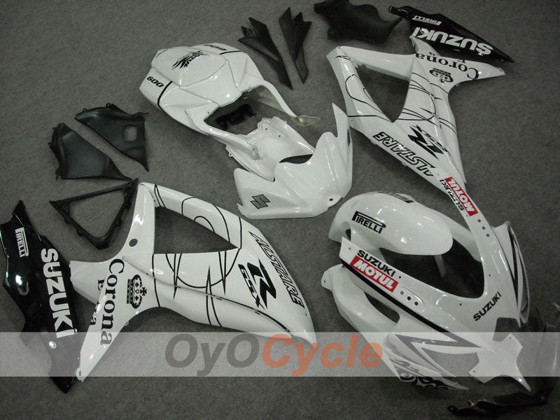 Kit de carenado por inyección para GSX R600 08-10 - Blanco, Negro - Corona, MOTUL #OYO87901606 Imagen principal del producto