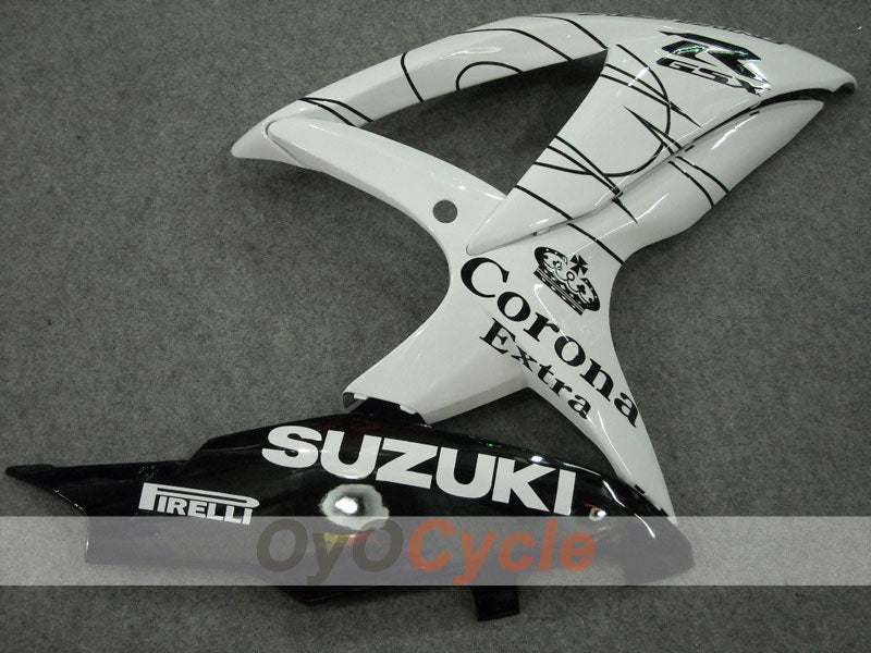 Kit de carenado por inyección para GSX R600 08-10 - Blanco, Negro - Corona, MOTUL #OYO87901606