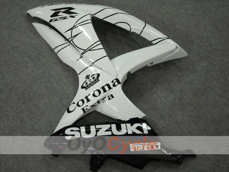 Kit de carenado por inyección para GSX R600 08-10 - Blanco, Negro - Corona, MOTUL #OYO87901606