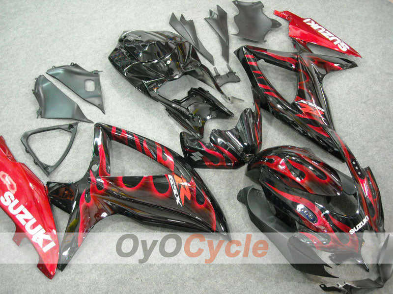 Kit de carenado por inyección para GSX R600 08-10 - Rojo, Negro - Llama #OYO87901626 Imagen principal del producto