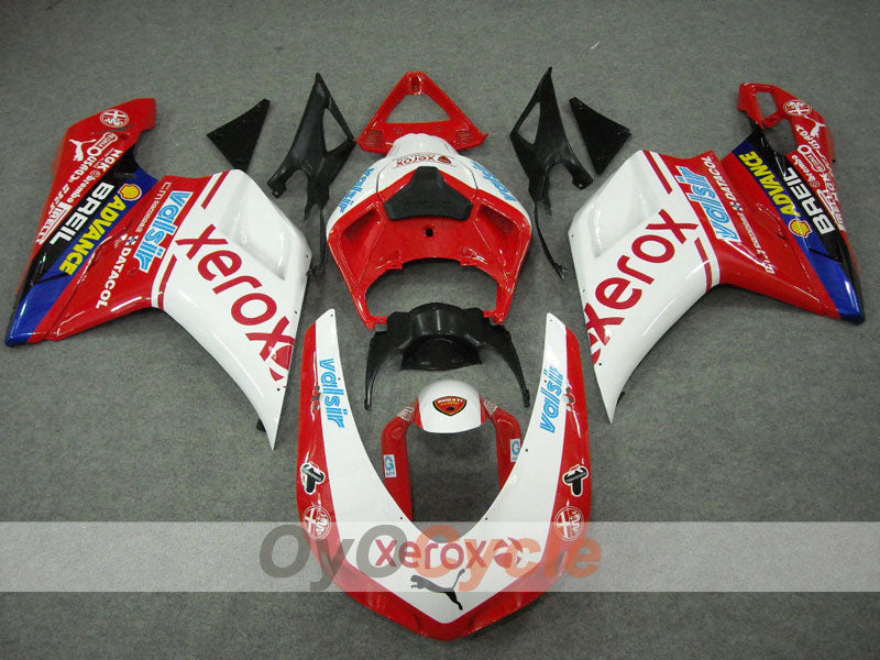 Kit de carenado por inyección para Ducati 848 08-13 - Rojo, Blanco - Xerox #OYO87902242