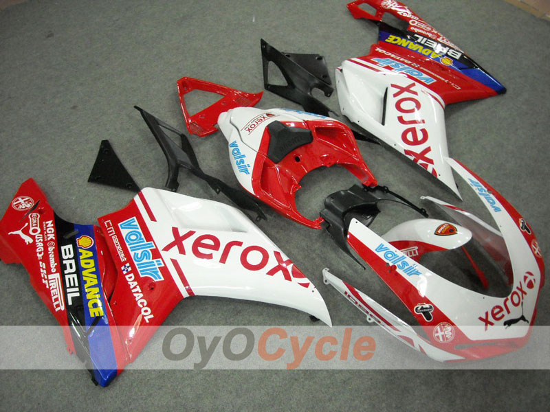 Kit de carenado por inyección para Ducati 848 08-13 - Rojo, Blanco - Xerox #OYO87902242