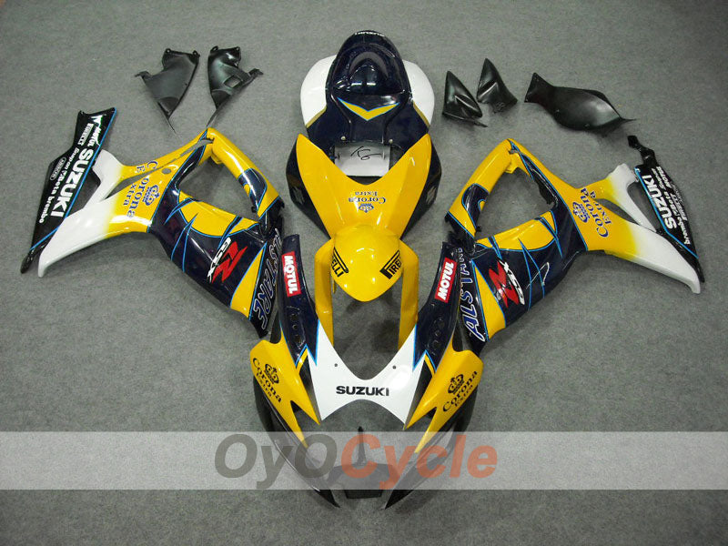 Kit de carenado por inyección para GSX R600 06-07 - Amarillo, Negro - Corona, MOTUL #OYO87901430