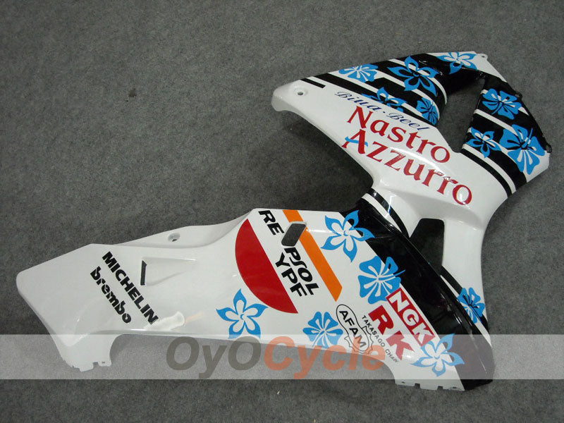 Carenado inyectado para CBR600RR 03-04 - Blanco, Negro - Nastro Azzurro #OYO87902539