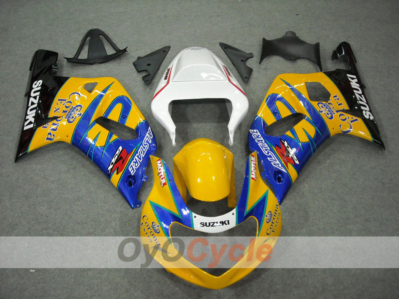 Kit de carenado por inyección para GSX R750 00-03 - Amarillo, Azul - Corona #OYO87901028
