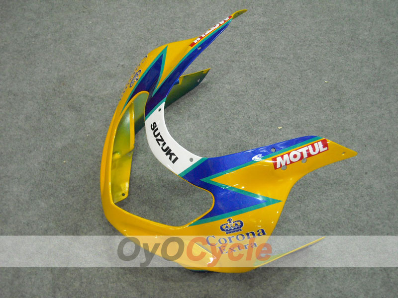 Kit de carenado por inyección para GSX R750 00-03 - Amarillo, Azul - Corona #OYO87901028