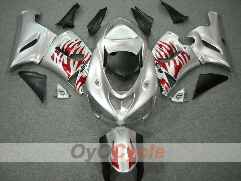 Kit de carenado por inyección para NINJA ZX-6R 05-06 - Rojo, Plateado - Llama #OYO87901864 Imagen secundaria del producto