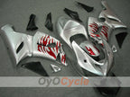 Kit de carenado por inyección para NINJA ZX-6R 05-06 - Rojo, Plateado - Llama #OYO87901864