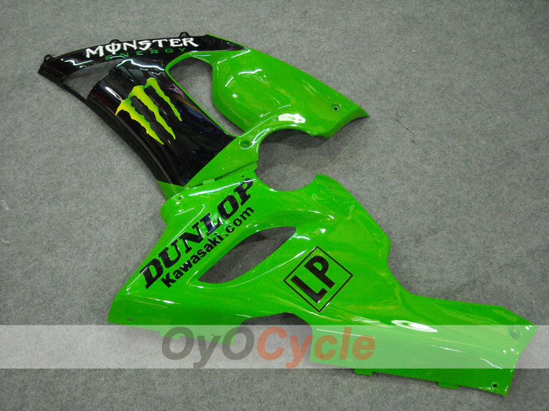 Kit de carenado de inyección para NINJA ZX-6R 05-06 - Verde, Negro - Monster #OYO87901873