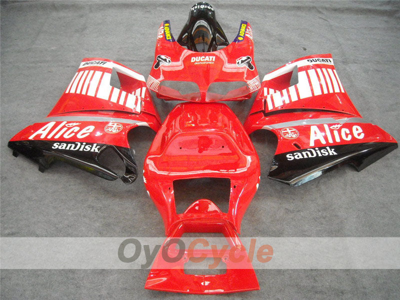 Kit de carenado de inyección para Ducati 996 del 99-02 - Rojo, Blanco - Alice #OYO87902188 Imagen secundaria del producto