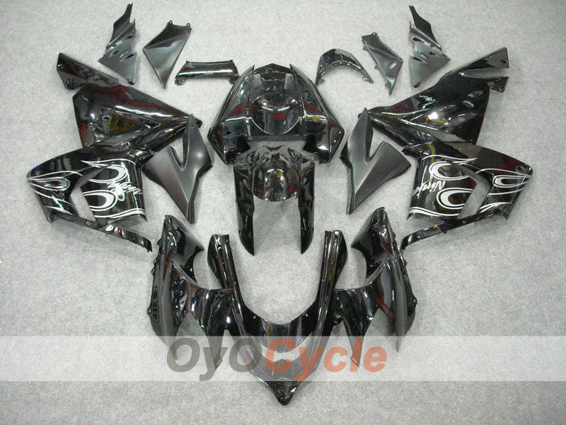 Carenado de inyección para NINJA ZX-10R 04-05 - Blanco, Negro - Llama #OYO87901533