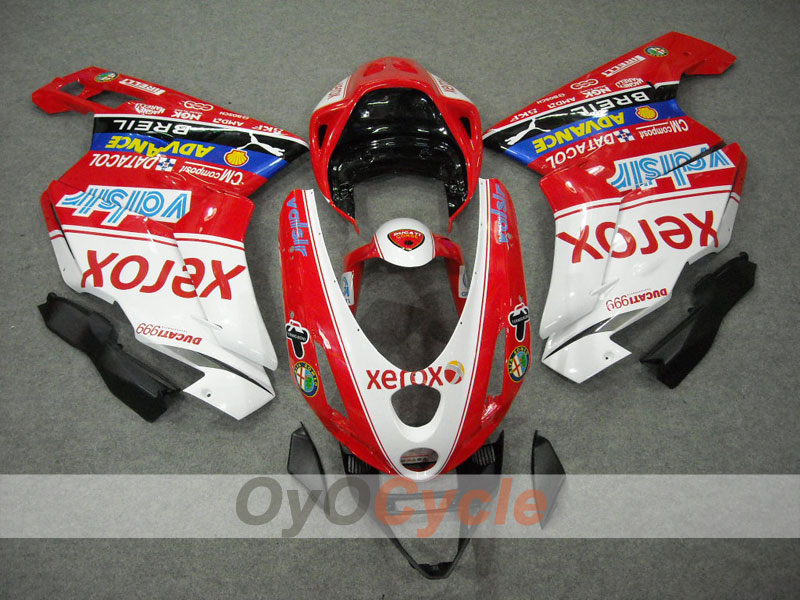 Kit de carenado por inyección para Ducati 749 03-04 - Rojo, Blanco - Xerox #OYO87902136