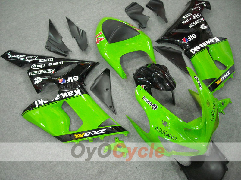 Kit de carenado de inyección para NINJA ZX-6R 05-06 - Verde, Negro - Nakano #OYO87901887 Imagen secundaria del producto
