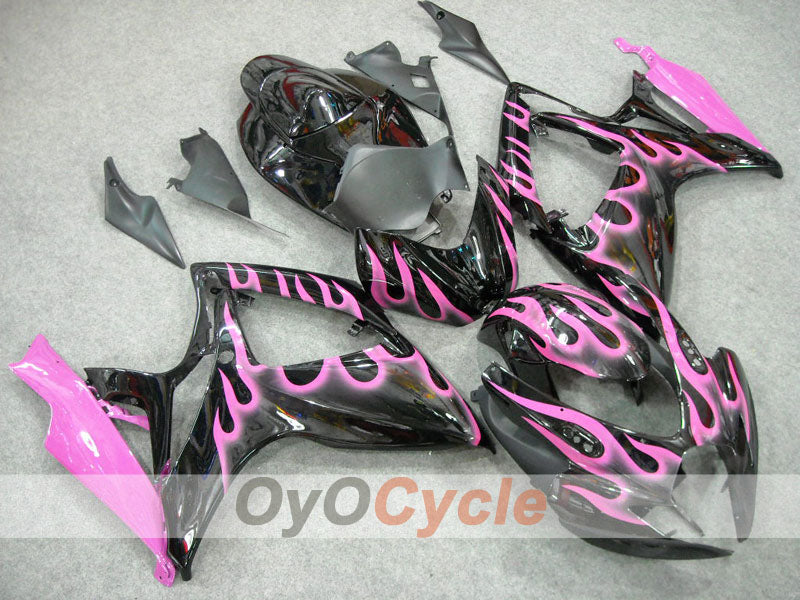 Kit de carenado de inyección para GSX R600 06-07 - Negro, Rosa - Llama #OYO87901493 Imagen principal del producto