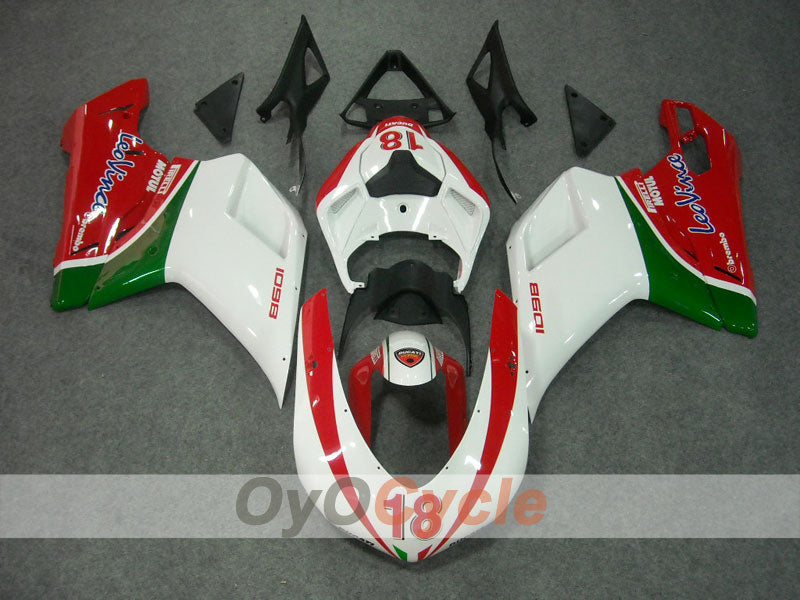 Kit de carenado por inyección para Ducati 1098 07-09 - Rojo, Blanco - Estilo de Fábrica #OYO87902310 Imagen principal del producto