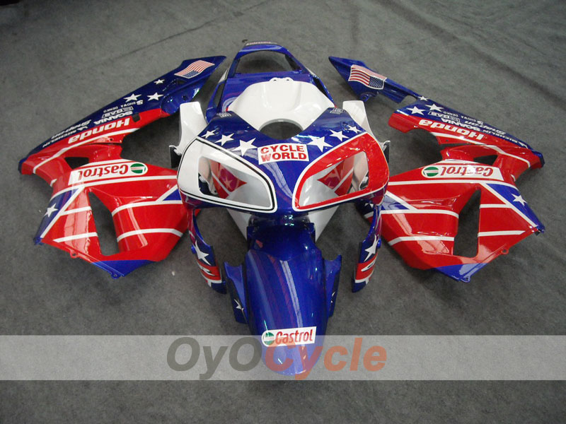 Kit de carenado por inyección para CBR600RR 03-04 - Rojo, Azul - Castrol #OYO87902505