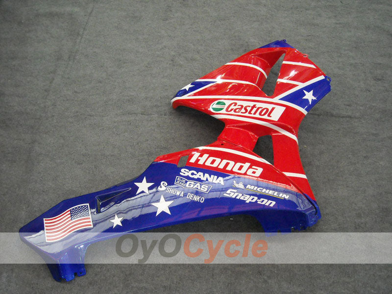 Kit de carenado por inyección para CBR600RR 03-04 - Rojo, Azul - Castrol #OYO87902505