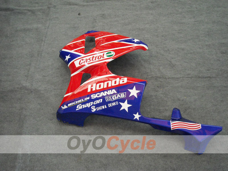 Kit de carenado por inyección para CBR600RR 03-04 - Rojo, Azul - Castrol #OYO87902505