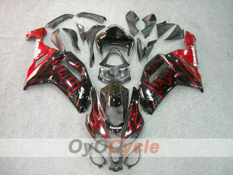 Carenado de inyección para NINJA ZX-6R 07-08 - Rojo, Negro - Llama #OYO87901934 Imagen principal del producto