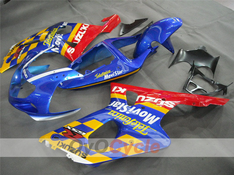 Kit de carenado de inyección para GSX R1000 00-02 - Rojo, Azul - Movistar #OYO87901739