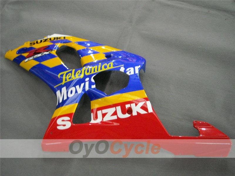 Kit de carenado de inyección para GSX R1000 00-02 - Rojo, Azul - Movistar #OYO87901739