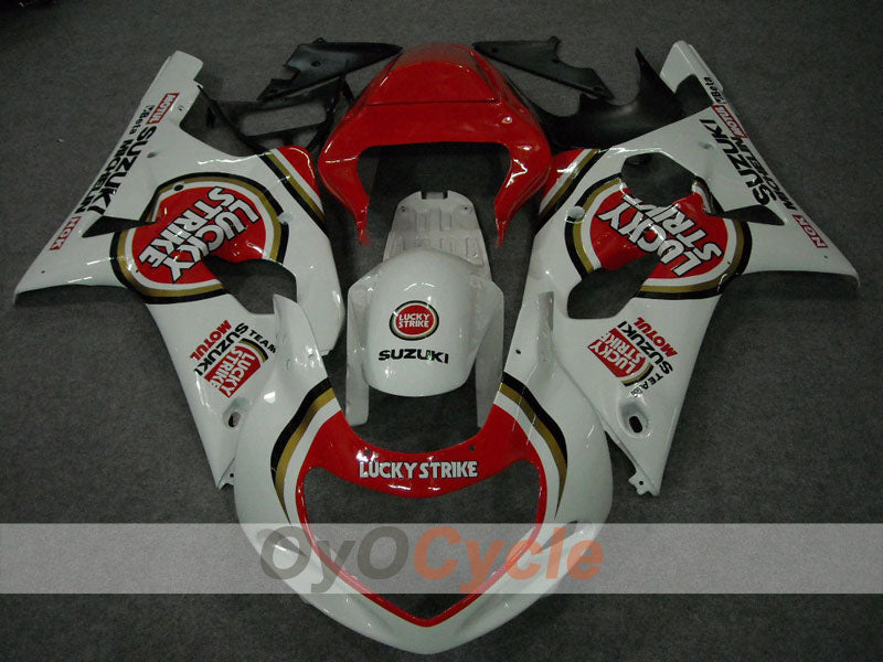 Kit de carenado por inyección para GSX R750 00-03 - Rojo, Blanco - Lucky Strike #OYO87901058