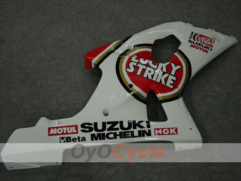 Kit de carenado por inyección para GSX R750 00-03 - Rojo, Blanco - Lucky Strike #OYO87901058