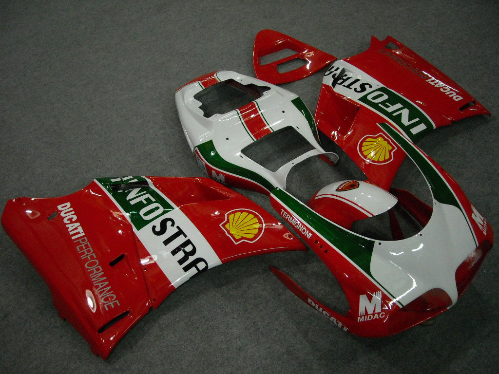 Kit de carenado por inyección para Ducati 996 del 99-02 - Rojo, Blanco - INFO STRADA #OYO87902219