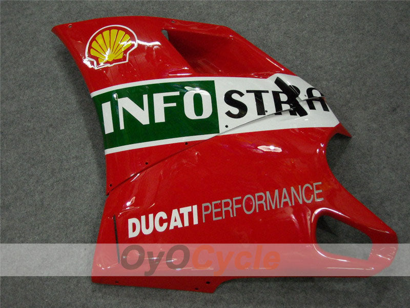 Carenado de inyección para Ducati 998 02-04 - Rojo, Blanco - INFO STRADA #OYO87902295