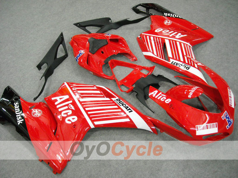 Kit de carenado por inyección para Ducati 1098 07-09 - Rojo, Negro - Alice #OYO87902273