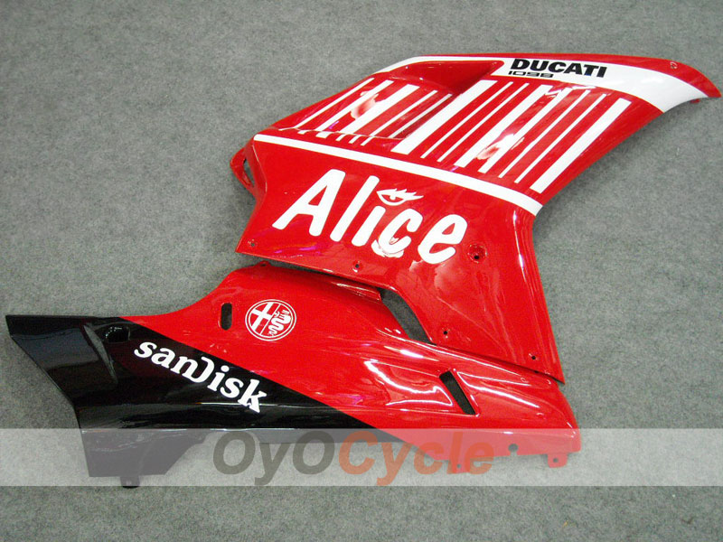 Kit de carenado por inyección para Ducati 848 08-13 - Rojo, Negro - Alice #OYO87902174