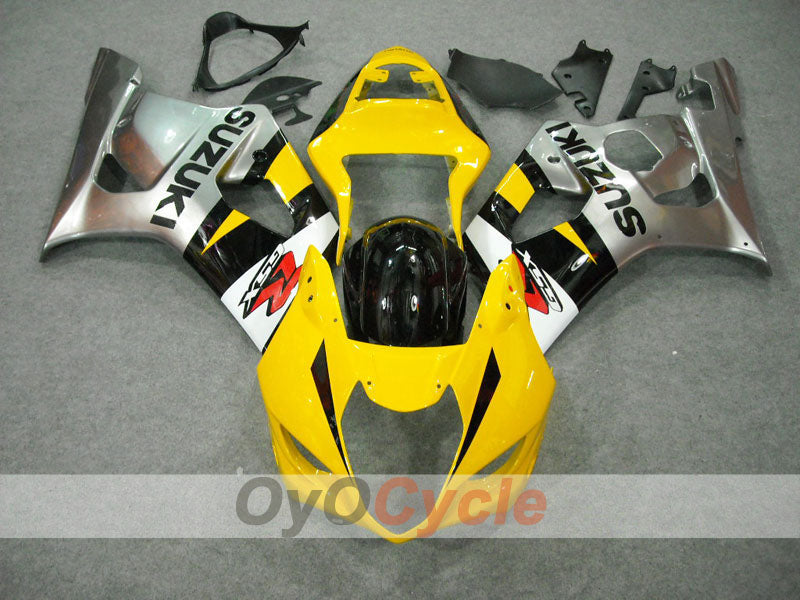 Kit de carenado por inyección para GSX R750 04-05 - Amarillo, Plata - Estilo de fábrica #OYO87901171