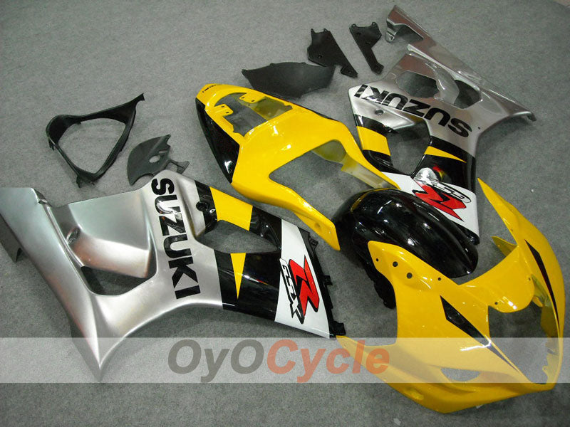 Kit de carenado por inyección para GSX R750 04-05 - Amarillo, Plata - Estilo de fábrica #OYO87901171