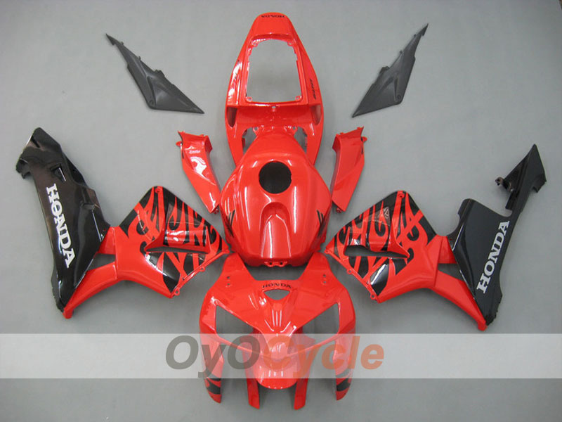 Kit de carenado por inyección para 05-06 CBR600RR - Rojo, Negro - Llama #OYO87900241 Imagen principal del producto