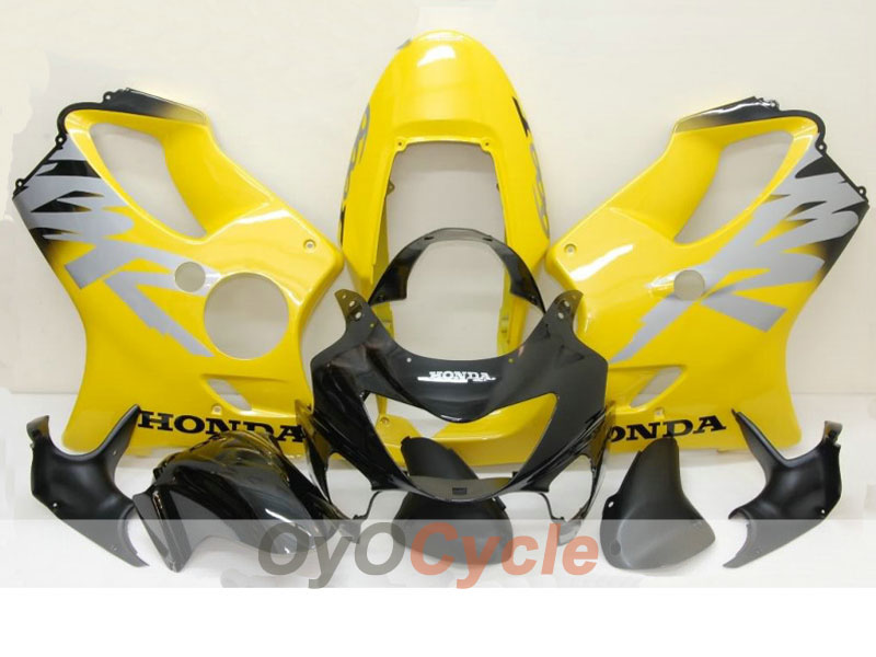 Kit de carenado inyectado para CBR600F4 99-00 - Amarillo, Negro - Estilo de fábrica #OYO87900135