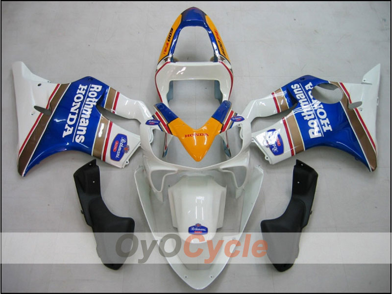Kit de carenado por inyección para 01-03 CBR600F4i - Azul, Blanco - Rothmans #OYO87900192 Imagen principal del producto