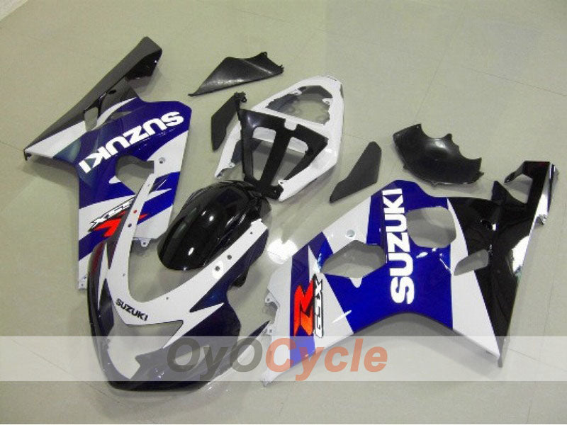 Kit de carenado por inyección para GSX R750 04-05 - Azul, Blanco - Estilo de fábrica #OYO87901177
