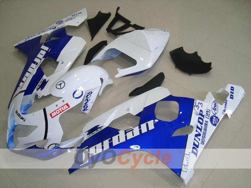 Kit de carenado por inyección para GSXR600 04-05 - Azul, Blanco - DUNLOP, Jordan, MOTUL #OYO87901194 Imagen principal del producto