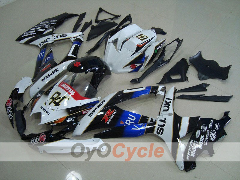 Kit de carenado por inyección para GSX R600 08-10 - Blanco, Negro - VIRU #OYO87901676 Imagen principal del producto