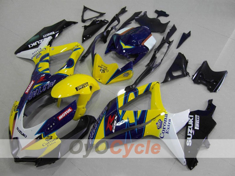 Kit de carenado inyectado para GSX R600 08-10 - Amarillo, Azul - Corona, MOTUL #OYO87901608 Imagen principal del producto