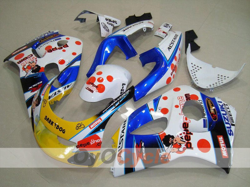 Kit de carenado para Suzuki GSXR600 97-00 - Azul, Blanco - Dark Dog #OYO87902977