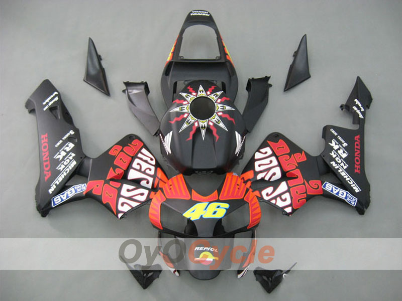 Carenado moldeado por inyección para CBR600RR 03-04 - Negro mate - Rossi #OYO87902540 Imagen principal del producto