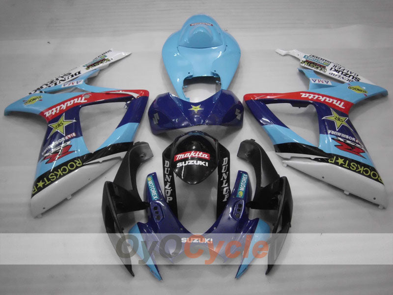 Carenado de inyección para GSX R750 06-07 - Azul, Negro - DUNLOP #OYO87901280