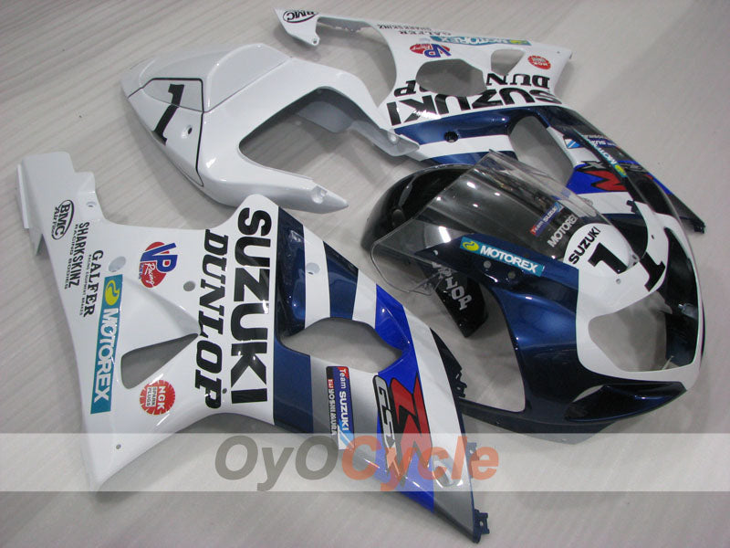 Kit de carenado por inyección para GSX R600 01-03 - Azul, Blanco - MOTOREX #OYO87905112 Imagen principal del producto