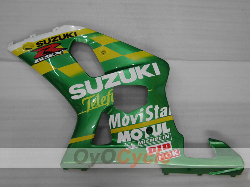 Carenado moldeado por inyección para GSX R600 01-03 - Verde - Movistar #OYO87905088
