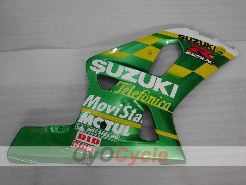 Carenado moldeado por inyección para GSX R600 01-03 - Verde - Movistar #OYO87905088