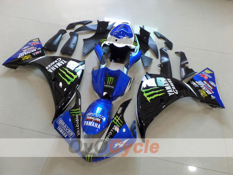 Kit de carenado de inyección para YZF-R1 12-14 - Azul, Negro - DUNLOP #OYO87903172