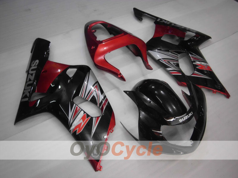 Kit de carenado por inyección para GSX R600 01-03 - Rojo, Negro - Estilo de fábrica #OYO87901069