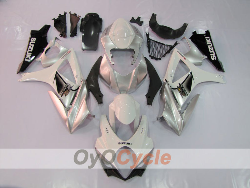 Kit de carenado por inyección para GSX R1000 07-08 - Blanco, Plata - Estilo de fábrica #OYO87902891 Imagen principal del producto