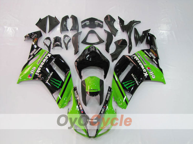 Kit de carenado por inyección para NINJA ZX-6R 07-08 - Verde, Negro - Monster #OYO87901950